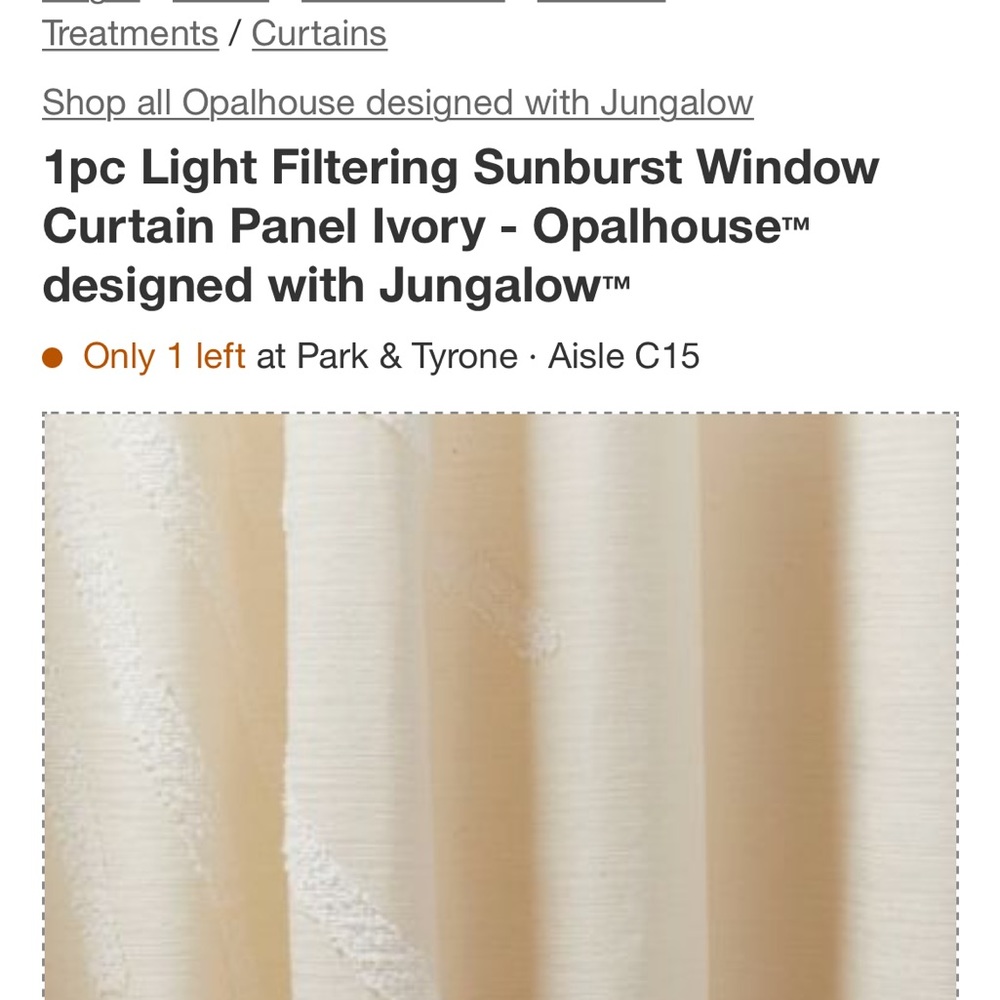Not for sale Opal house-Jungalow curtains 2 curtains - Picture 2 of 5